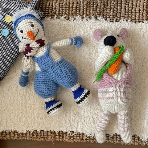 Handmade Knitted Wool Plush Doll Cute Amigurumi Character Stuffed Animal Toy For Kids Home Decor Healing Series Gift
