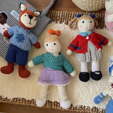 Handmade Knitted Wool Plush Doll Cute Amigurumi Character Stuffed Animal Toy For Kids Home Decor Healing Series Gift