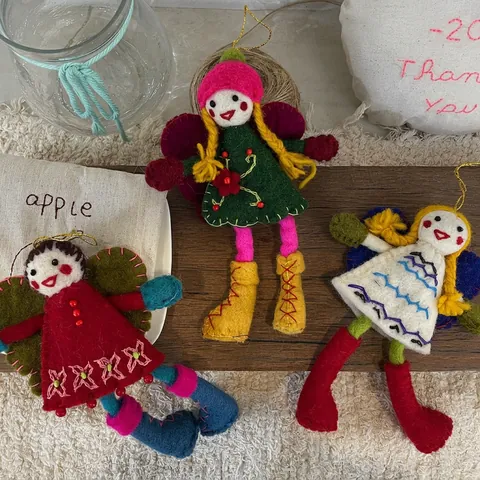 Ciondolo da Appendere in Feltro di Lana Fatto a Mano Fata Strega Bambola Elfo Creativa Ornamento per Borsa Casa Halloween Natale Regalo
