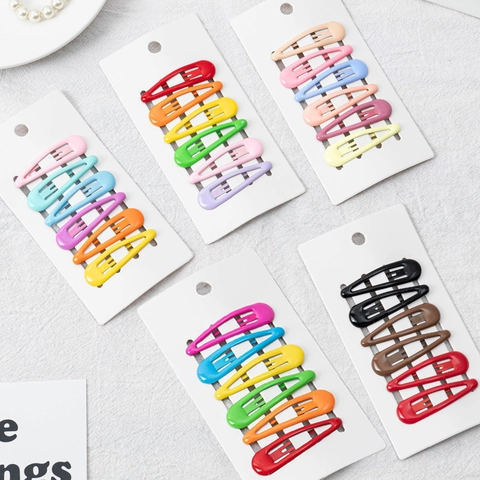 Juego de Pinzas para el Cabello de Metal Esmaltado Colorido Estilo Coreano Pasadores BB de Lágrima para Niñas Accesorios