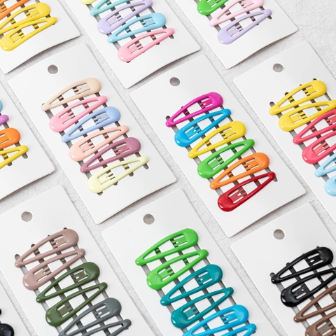 Juego de Pinzas para el Cabello de Metal Esmaltado Colorido Estilo Coreano Pasadores BB de Lágrima para Niñas Accesorios