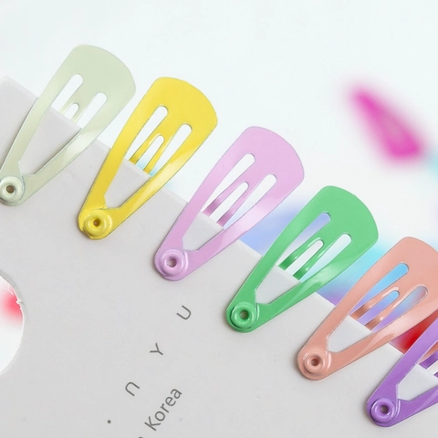 Mini Lacquer Metal Snap Hair Clips Candy Colored Small BB Clips For Toddler Babies Pets Dolls Tiny Hair Side Clips
