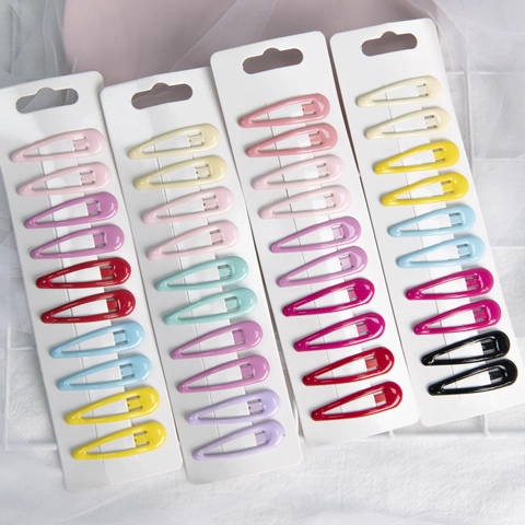 Macaron Candy Color Metal Snap Hair Clips For Kids Girls Drip Glue Alloy BB Clips Cute Colorful Hair Accessories For Toddlers