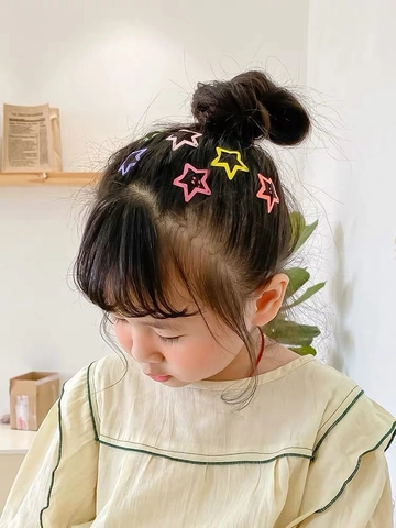 Simpatici Fermagli per Capelli in Metallo Opaco a Forma di Stella per Bambine Colori Caramella Stella a Cinque Punte