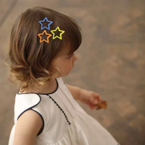 Mollette per Capelli in Metallo a Forma di Stella per Bambine Clip BB Opache Colorate Accessori per Capelli Dolci Quotidiani