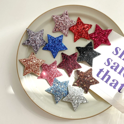 Glänzende Pailletten Stern Herz Haarclips Für Kinder Mädchen Koreanischer Stil Glitzer Snap Clips Tägliche Haar Accessoires