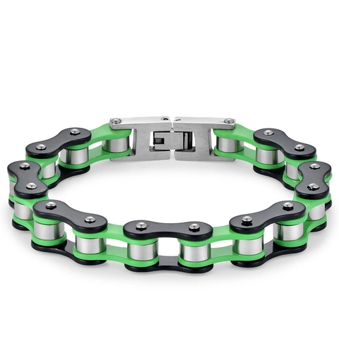Stainless Steel Bicycle Chain Link Bracelet For Men Industrial Punk Mechanical Motorcycle Bangle Hip Hop Jewelry Gift Boyfriend
