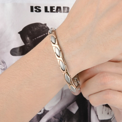 Stainless Steel Magnetic Bracelet For Men Anti Fatigue Health Therapy Energy Chain Fashion Jewelry Polished Bracelet