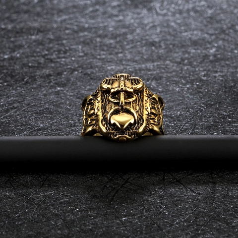 Vintage Stainless Steel Ring For Men Gothic Punk Skull Cross Geometric Gold Silver Plated Hip Hop Jewelry Gift