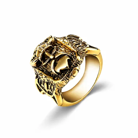 Vintage Stainless Steel Ring For Men Gothic Punk Skull Cross Geometric Gold Silver Plated Hip Hop Jewelry Gift