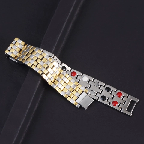 Herren Edelstahl Magnettherapie Armband Doppelreihig Energiesteine Gesundheits Armband Mode Schmuck Geschenk Für Männer