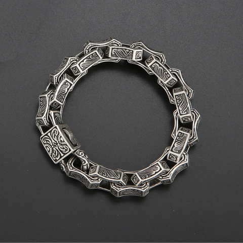 Vintage Totem Titanstahl Armband Für Herren Punk Geometrisch Heavy Metal Kette Armband Retro Geschwärzt Mode Schmuck