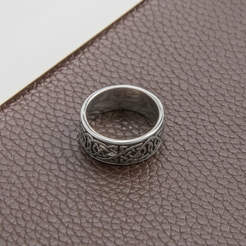 Bague Viking Nœud Celtique en Acier Inoxydable Vintage pour Hommes Bague Totem Rétro Punk Bijoux de Doigt Accessoire