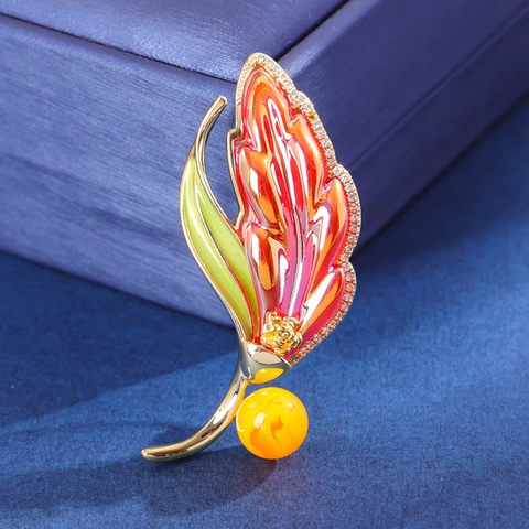 Elegante Spilla con Zircone Intarsiato a Forma di Fiore Uccello Sirena per Uomo Donna Gioielli di Moda di Lusso Corsage