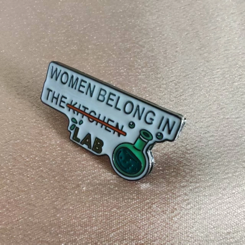 Women Belong In The Lab Enamel Pin Science Theme Funny Feminist Brooch Laboratory Flask Zinc Alloy Badge Accessories