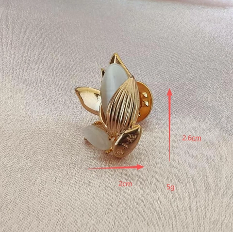 Broche de Trigo de Cobre Minimalista Mujer Perla Artificial Flor Hoja Corsage Joyería de Moda Galvanizada Para Boda Fiesta