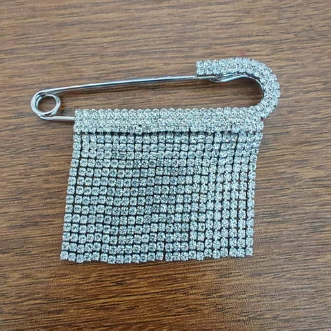 Spilla da Balia alla Moda con Nappa in Strass per Donna Spilla Geometrica in Rame Argento per Abbigliamento Festa Accessori Gioielli