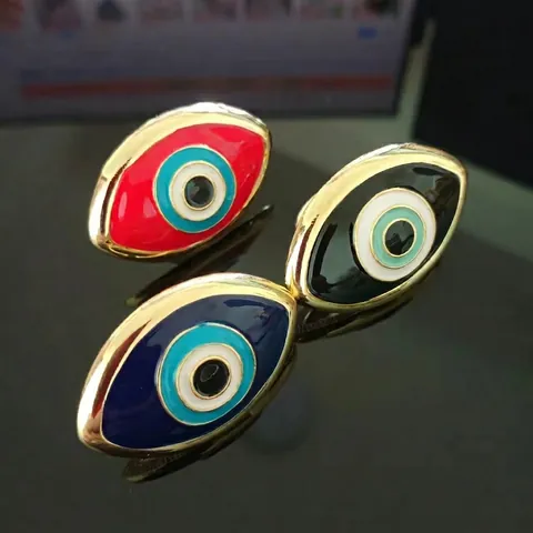Vintage Legering Boze Oog Open Ring Voor Vrouwen Verstelbare Emaille Oog Druppelolie Mode Sieraden Statement Vingerring Cadeau