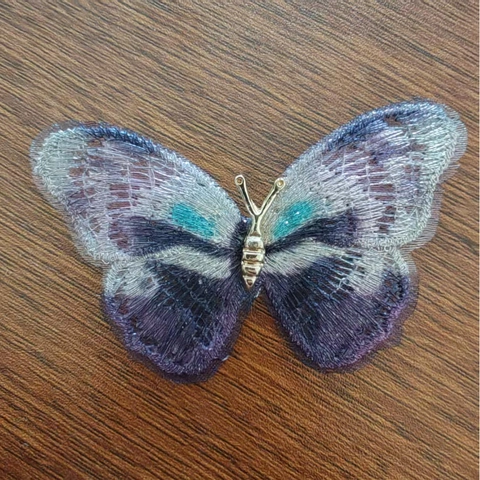 Vintage Gradient Embroidery Fabric Butterfly Brooch Elegant Lace Mesh Pin For Women Fashion Wedding Decoration Jewelry