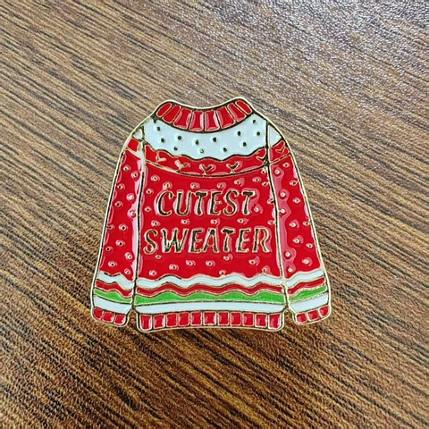 Weihnachten Hässlicher Pullover Emaille Brosche Pin Süße Legierung Tropföl Abzeichen Cutest Sweater Schmuck Für Party Geschenk