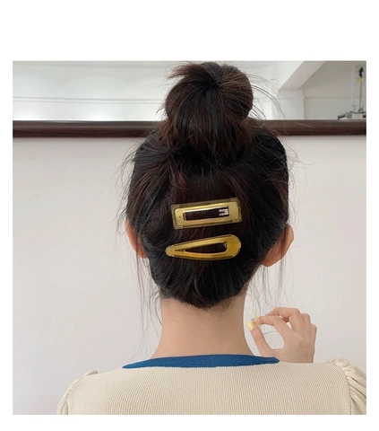 Sweet Candy Color Transparent Acrylic Hair Clips Jelly Color Geometric Water Drop Rectangle BB Clips For Women Hair Jewelry