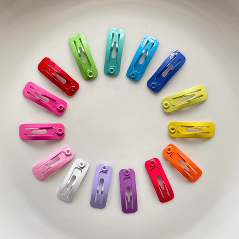 Mini Square Colorful Metal Painted Snap Hair Clips Tiny BB Hairpins For Kids Pets Doll Hair Styling Decoration Accessories