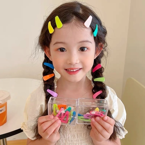 Pinzas para el Cabello para Niños Colores de Caramelo Geométrico Dulce Horquilla Lacado Acrílico Metal Tocado Niñas Multicolor Clip