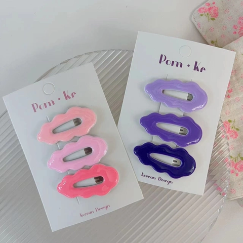 Fermagli per Capelli in Acrilico Kids Gradient Wave Cloud per Ragazze Stile Coreano Colorati Clip BB Accessori Capelli