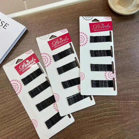 Forcine per Capelli a Onda Nere Semplici Fermagli in Metallo per Donna Ragazze Forcine Verniciate Antiscivolo Accessori Capelli Quotidiani