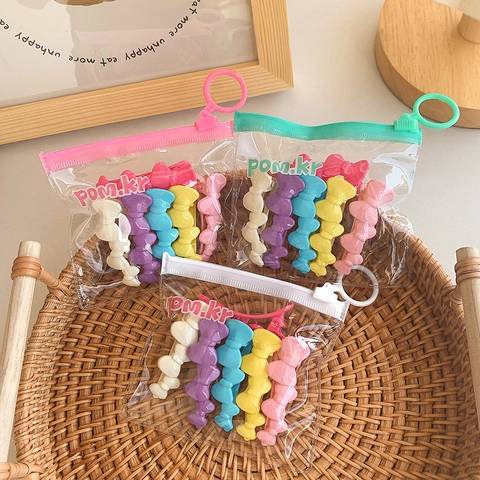 Dulces Clips Para El Cabello De Pico De Pato Con Lazo De Color Caramelo Para Mujeres Niñas Horquillas De Resina Acrílica Mate