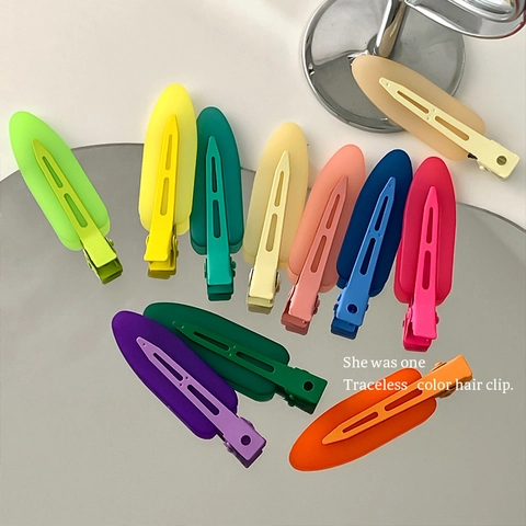 Fermagli Capelli Opachi Senza Traccia Colorati Tinta Gelatina Pinze a Becco d'Anatra Accessori Capelli Macaron per Donna