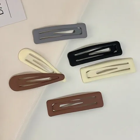 Minimalistische Mattierte Metall Haarklammern Für Damen Quadratisch Wassertropfen Form Matte Haarclips Täglicher Haarschmuck