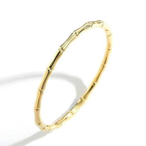 Bambusknoten Armreif Armband Für Damen Kupfer Zirkonia Eingelegt Gold Silber Galvanisiert Hip Hop Trendy Personalisierter Schmuck Mode
