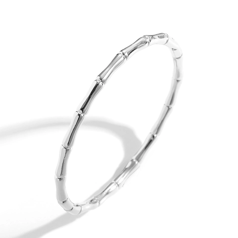 Bambusknoten Armreif Armband Für Damen Kupfer Zirkonia Eingelegt Gold Silber Galvanisiert Hip Hop Trendy Personalisierter Schmuck Mode