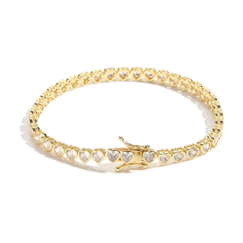 Collana a Catena Tennis Hip Hop con Zirconia a Forma di Cuore per Uomo Donna Catena Girocollo con Ciondolo a Cuore Intarsiato in Rame Gioielli Regalo