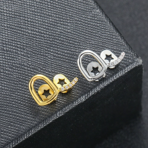 Set di Gioielli per Denti Hip Hop Stelle Cuori Svuotati Ottone Placcato Oro Argento Zirconia Micro Intarsiato Decorazione per Denti Halloween Cosplay