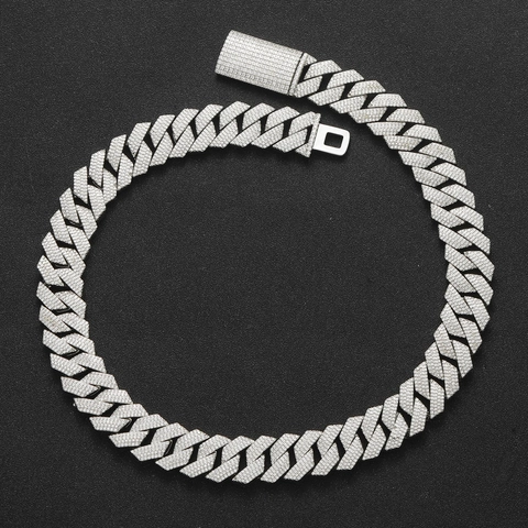 Iced Out Hip Hop 18mm Τέσσερις Σειρές Ζιρκόνια Ρόμβος Αλυσίδα Cuban Link Κολιέ Βραχιόλι Χαλκός Επιχρυσωμένος Κοσμήματα