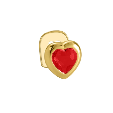 Hip Hop Heart Shaped Single Tooth Grillz Copper Inlaid Zirconia Gold Silver Plated Tooth Cap Jewelry For Halloween Party