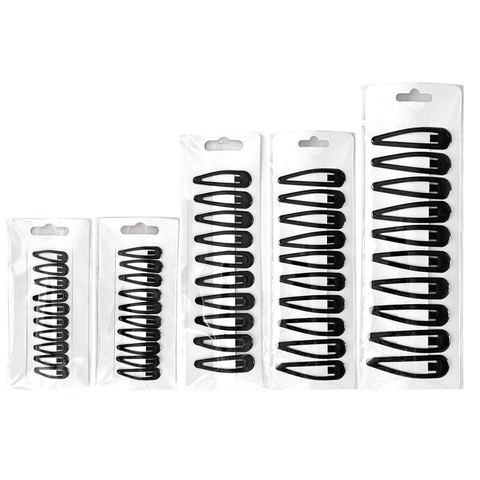 Barrettes à Cheveux en Alliage Noir Forme Larme Faites à la Main pour Femmes Filles Pinces à Cheveux en Métal Durables Antidérapantes Set Accessoires Cheveux Géométriques Simples