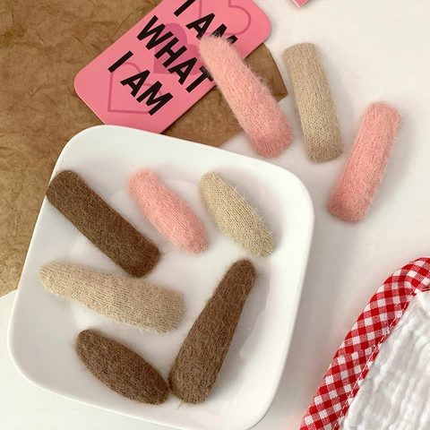 Dolci Fermagli per Capelli in Pelliccia Sintetica di Peluche per Bambine Clip BB Geometriche in Tessuto a Maglia Gioielli per Capelli
