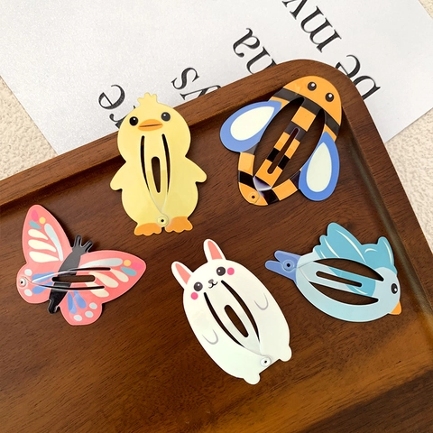 Barrettes à Cheveux Animaux Mignons en Alliage Abeille Papillon Lapin Pour Enfants Filles Doux Accessoires de Cheveux Faits à la Main
