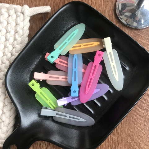 Pinzas para el Pelo de Gota de Agua Color Macaron Mate para Mujeres Niñas Pinza para Flequillo Minimalista de Plástico y Metal