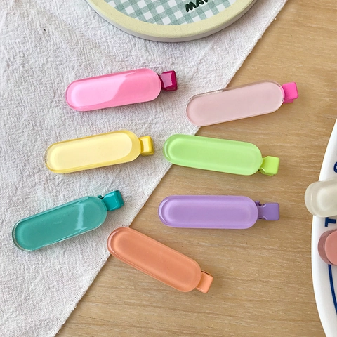 Kinder Candy Color Gelee Oval Haarspangen Acryl Harz Geometrische Entenschnabel Clips Mattiert Süß Minimalismus Mädchen Haarschmuck