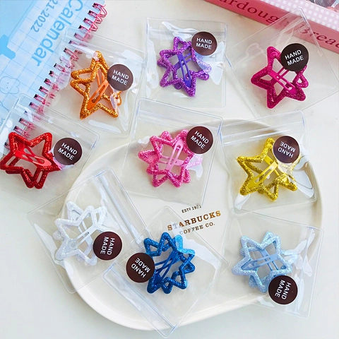 Fermaglio Capelli Stella Paillettes Fatto A Mano Carino Dopamina Colorato Stella BB Fermaglio Metallo Forcina Accessori Ragazze