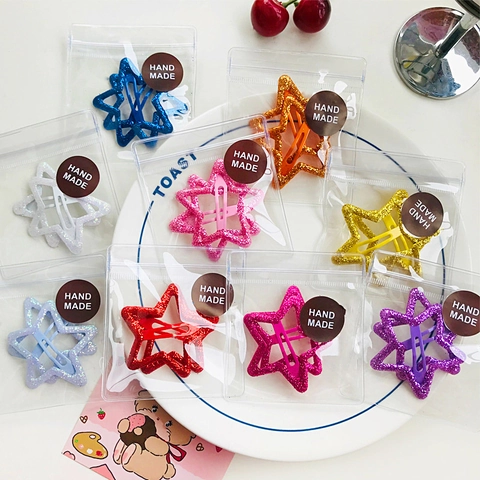 Fermaglio Capelli Stella Paillettes Fatto A Mano Carino Dopamina Colorato Stella BB Fermaglio Metallo Forcina Accessori Ragazze