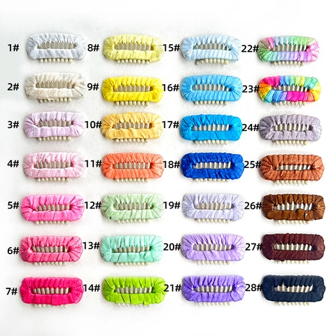 Handmade Satin Wrapped Pet Hair Clips Cute Dog BB Clips Colorful Hair Accessories For Daily Grooming Decoration