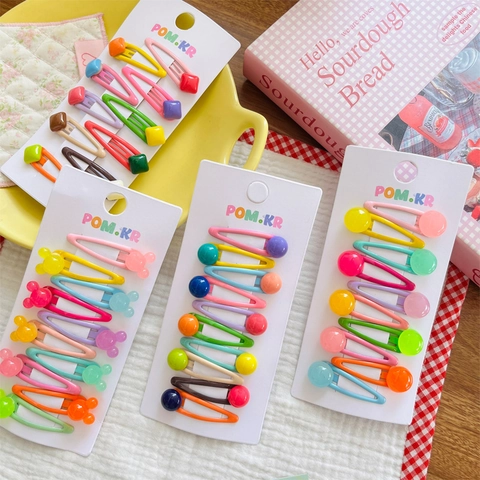 Mignonnes Barrettes à Cheveux BB Couleurs Bonbon Enfants Dessin Animé Souris Forme Géométrique Filles Accessoires Cheveux