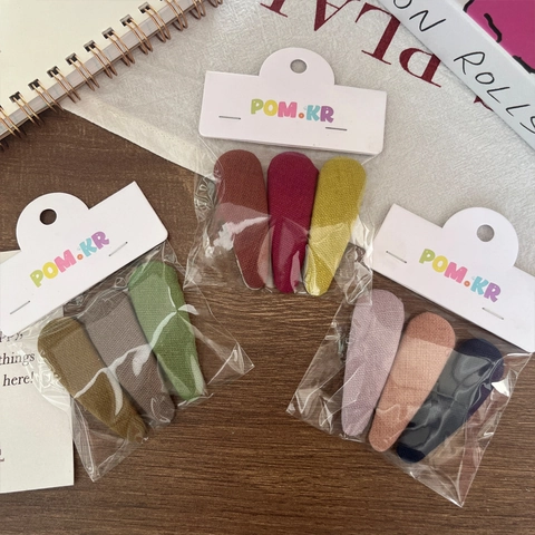 Set de Pinzas para el Cabello BB Envueltas en Tela para Niños Color Sólido Barrettes para Niñas Pinzas Laterales Accesorios