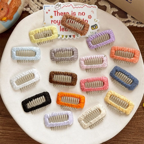 Simpatici Fermagli per Capelli Mini Avvolti in Tessuto Color Caramella per Donna Ragazze Pettini per Capelli Laterali Intrecciati