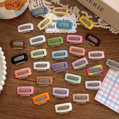 Simpatici Fermagli per Capelli Mini Avvolti in Tessuto Color Caramella per Donna Ragazze Pettini per Capelli Laterali Intrecciati